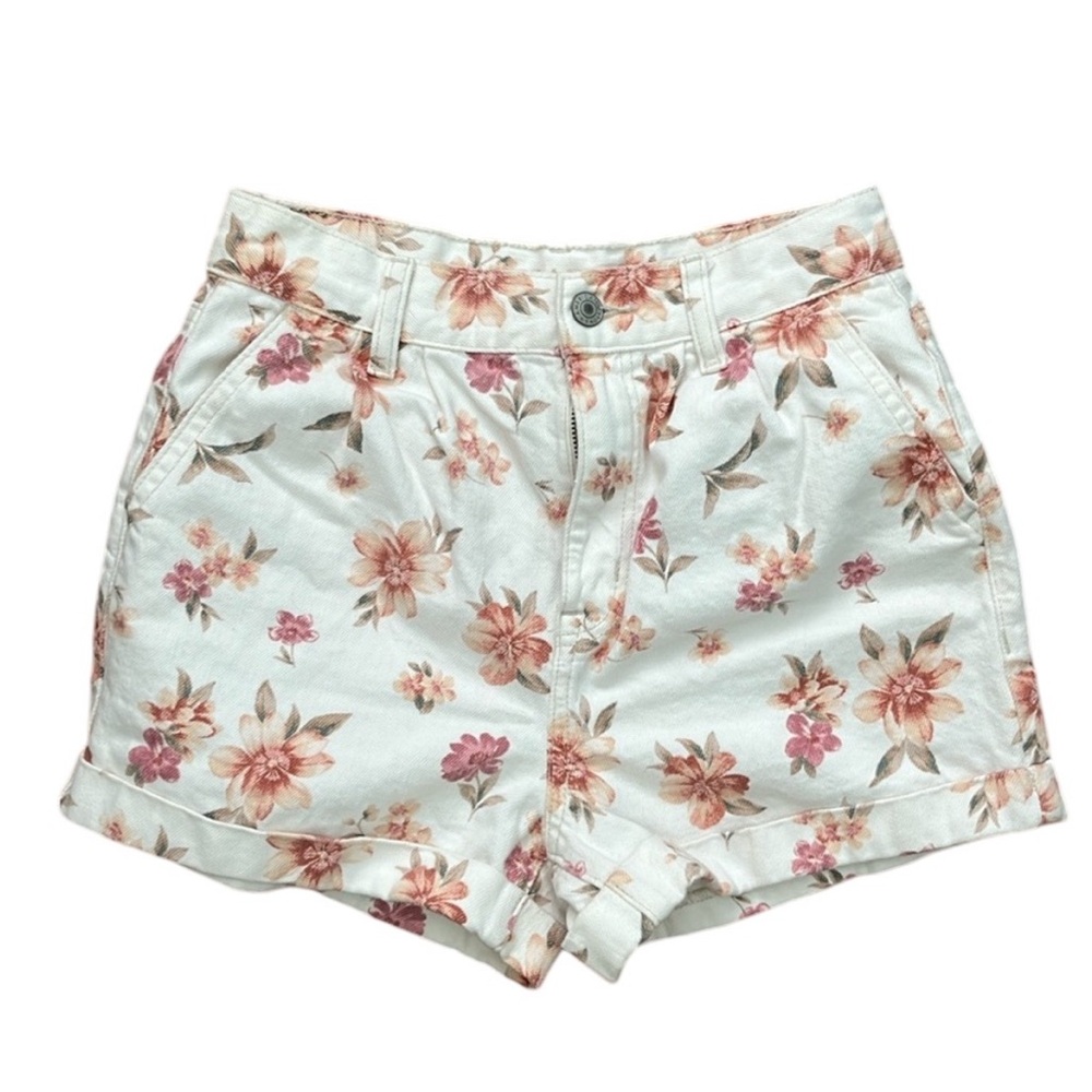 American Eagle High Rise Floral Mom Shorts